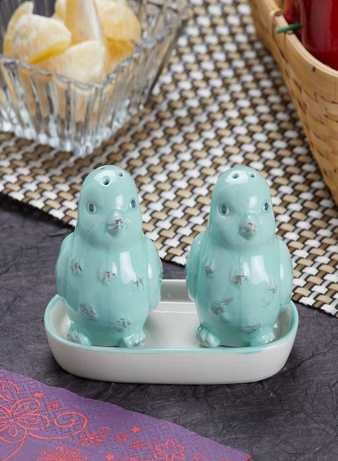 Kookee Ceramic Salt and Pepper Shakers Set with Tray - Elegant Namak Dani, Spice Sprinkler & Dispenser for Dining Table, Kitchen & Restaurant Use (Pack of 2) (10492) - Image 2